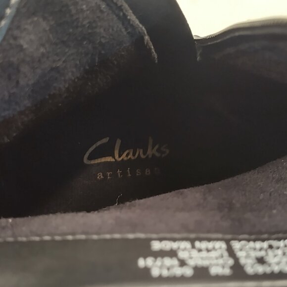 Clarks Artisan Black Leather Ankle Block Heel Boots Booties Women US 7M - Picture 10 of 11